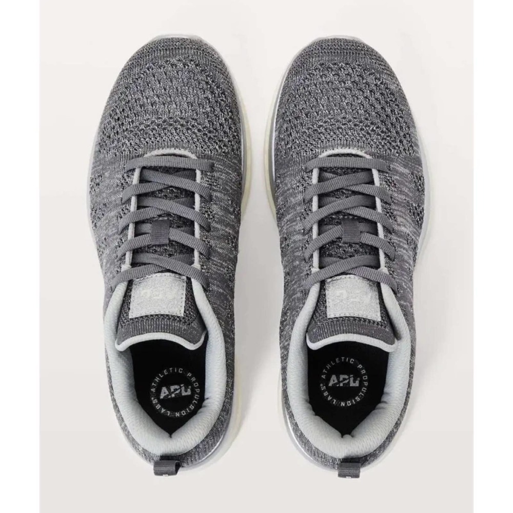 APL Lululemon Techloom Pro Metallic Silver Gray Sneakers Shoes sz 8.5